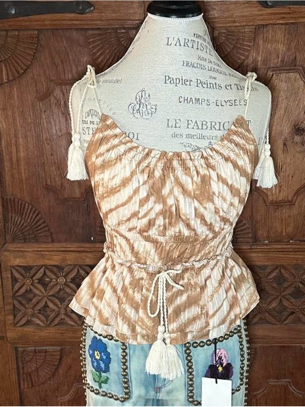 Ulla Johnson Rio Top Size 4 in Sand tie-dye